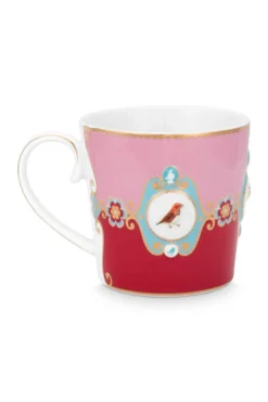 Love Birds Tasse Gross Rot/Rosa