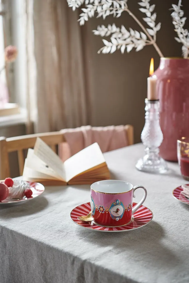 Love Birds Tasse Gross Rot/Rosa