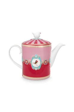 Love Birds Teekanne Medium Rot/Rosa