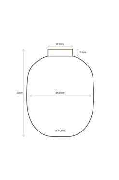 Metall Vase Blau 32cm