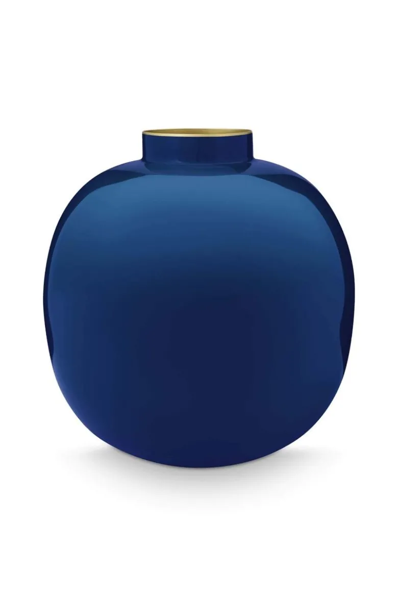 Metall Vase Dunkelblau 23 cm
