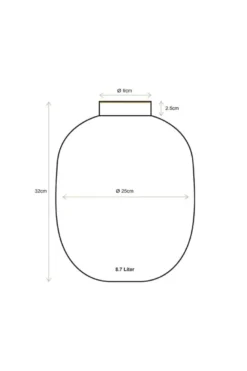 Metall Vase Dunkelrot 32cm