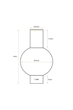 Metall Vase Gelb 40cm