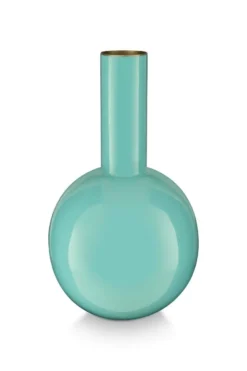 Metall Vase Klein Knallblau 26cm
