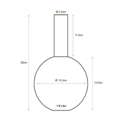 Metall Vase Klein Knallblau 26cm