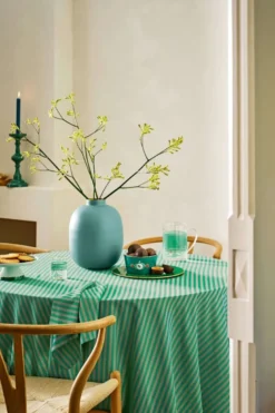 Metall Vase Matte Hellblau 32cm