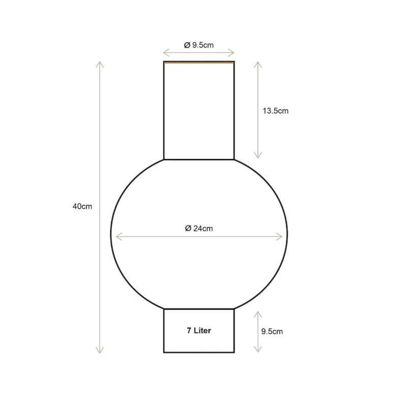Metall Vase Mittelgross Mittel Grün 40cm