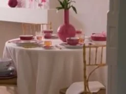 Metall Vase Mittel Rosa 33cm
