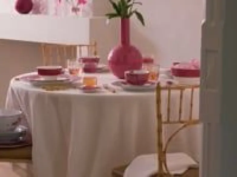 Metall Vase Mittel Rosa 33cm