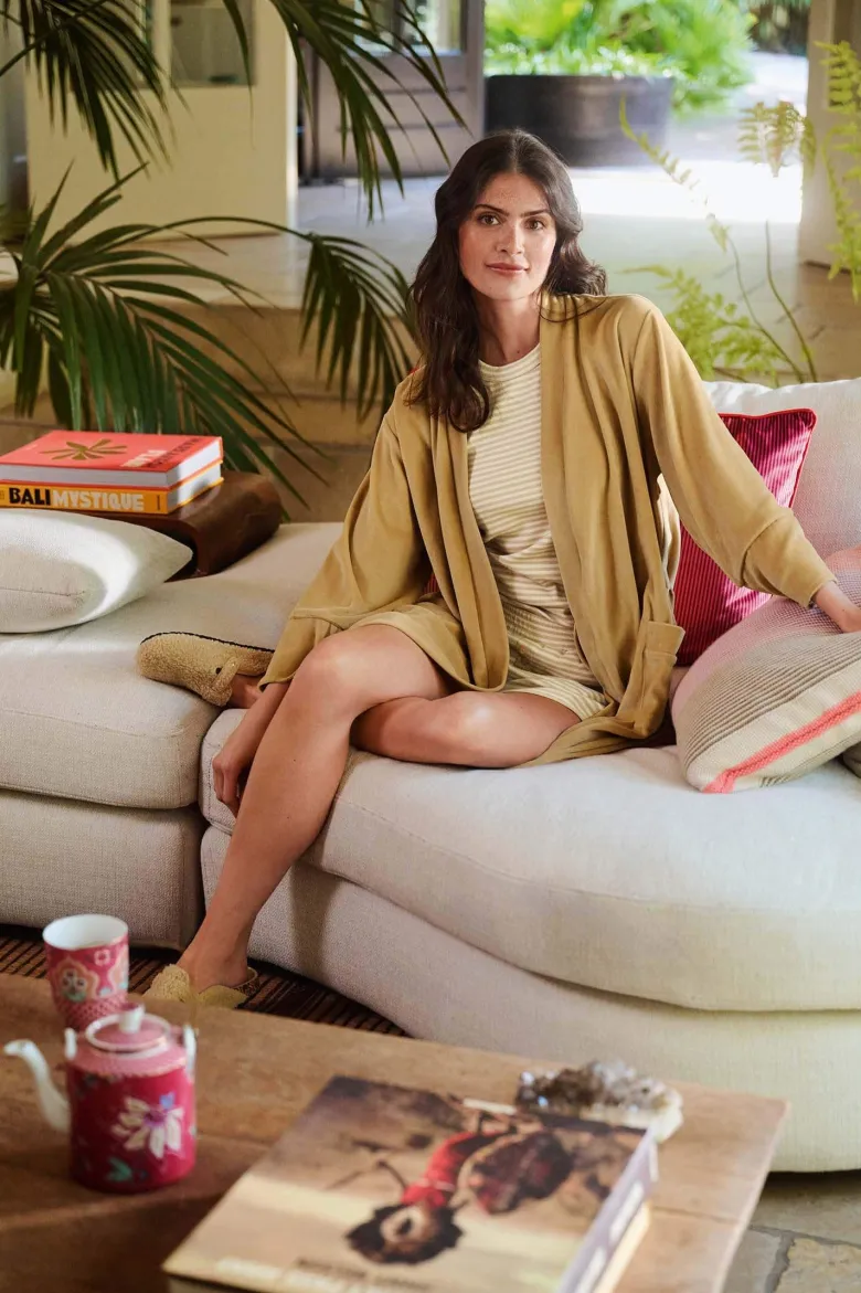 Naomi Kimono Velvet Beige