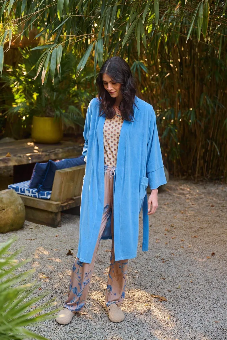 Naomi Kimono Velvet Blau