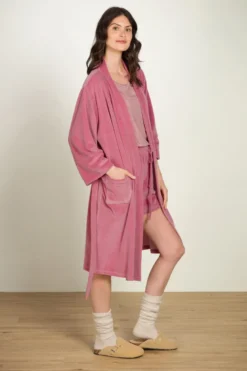 Naomi Kimono Velvet Rosa