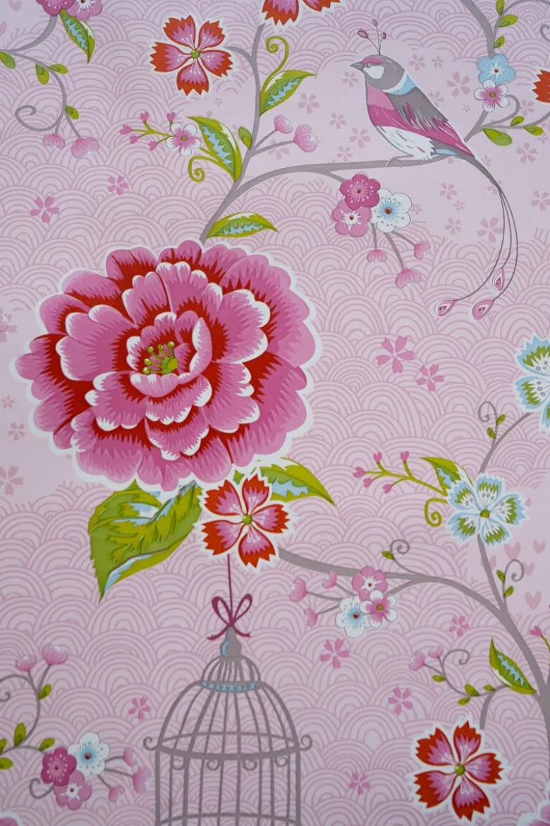 Pip Studio Birds in Paradise Vliestapete Rosa