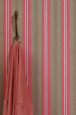 Pip Studio Blurred Lines Vliestapete Khaki/Rosa