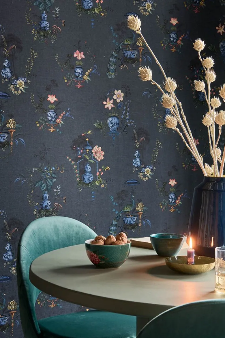 Pip Studio Chinese Porcelain Vinyltapete Dunkelblau
