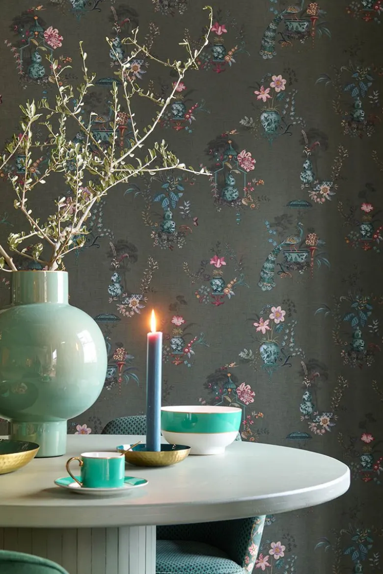 Pip Studio Chinese Porcelain Vinyltapete Dunkelgrün