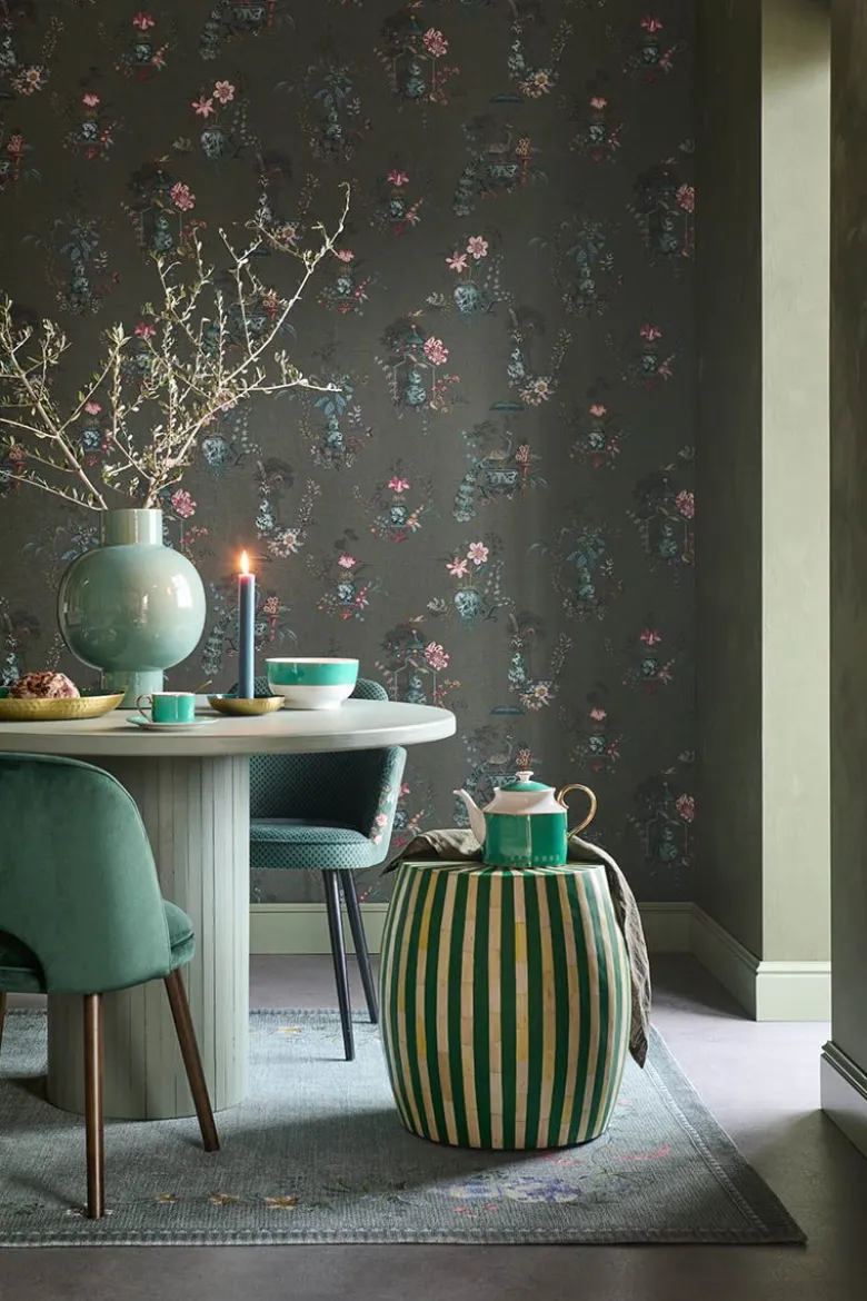 Pip Studio Chinese Porcelain Vinyltapete Dunkelgrün