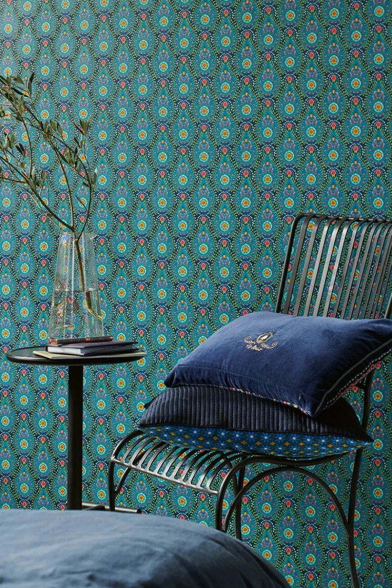 Pip Studio Raindrops Vliestapete Dunkel Blau