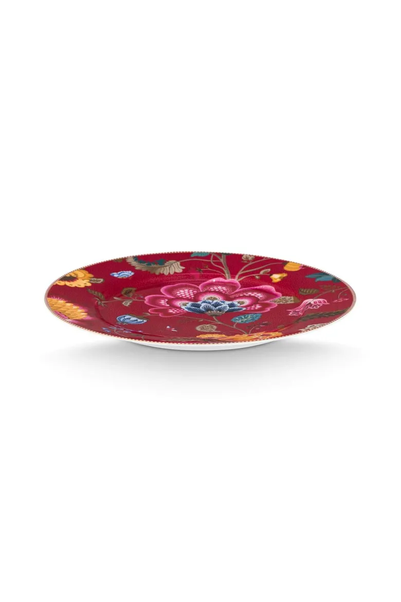 Platzteller Blooming Tales Fantasy Dunkelrot 32cm