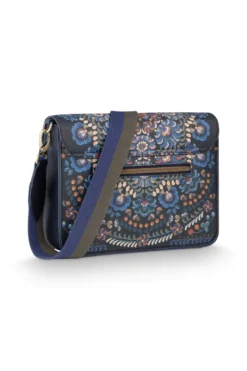 Schultertasche Fenna Mittelgroß Il Ricamo Blau
