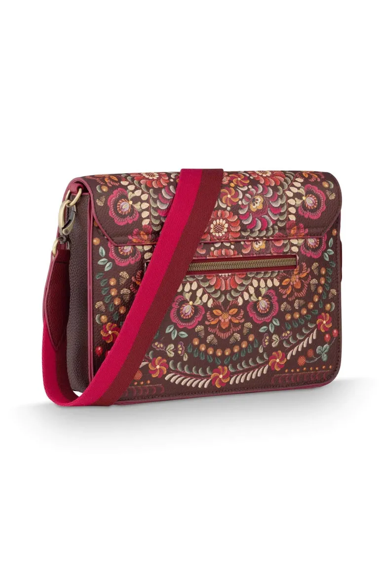 Schultertasche Fenna Mittelgroß Il Ricamo Rot