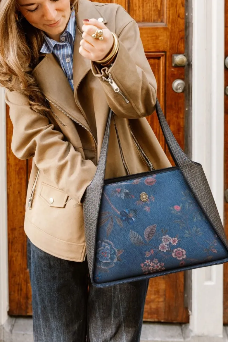 Schultertasche Filou Mittelgroß Bodhi Flower Blau