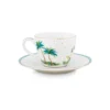 Set/2 Espresso Tassen & Untertassen Jolie Punkte Gold Blau