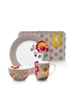 Set/3 Frühstück Set Blooming Tales Fantasy Khaki