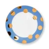 Set/2 Frühstücksteller Dot Delight Hellblau/Gold 23cm
