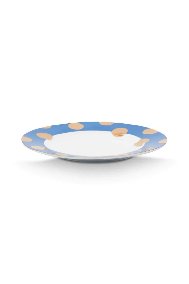 Set/2 Frühstücksteller Dot Delight Hellblau/Gold 23cm