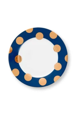 Set/2 Frühstücksteller Dot Delight Navy/Gold 21cm