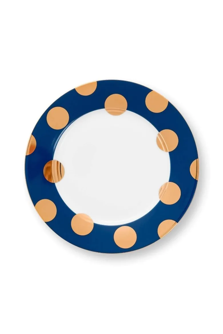 Set/2 Frühstücksteller Dot Delight Navy/Gold 21cm