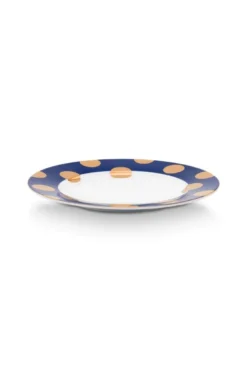 Set/2 Frühstücksteller Dot Delight Navy/Gold 23cm