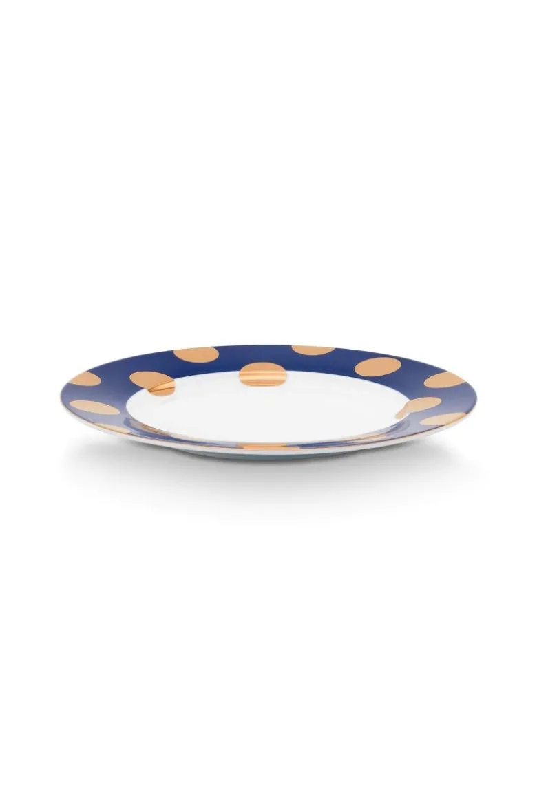 Set/2 Frühstücksteller Dot Delight Navy/Gold 23cm