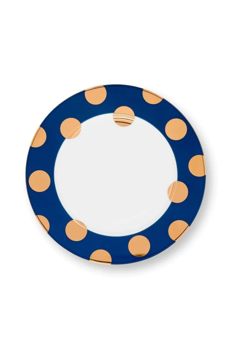 Set/2 Frühstücksteller Dot Delight Navy/Gold 23cm