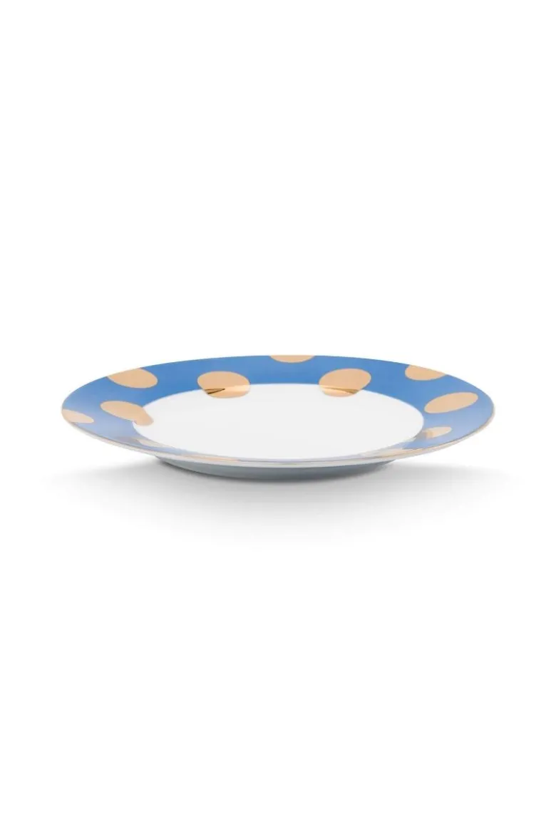 Set/2 Frühstücksteller Dot Delight Hellblau/Gold 21cm