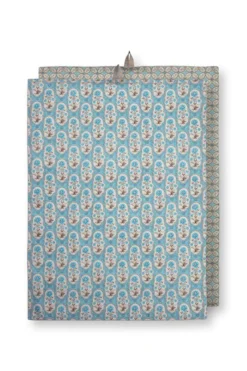 Set/2 Geschirrtüchern Blooming Tales Bustani-Pashmina Khaki/Blau