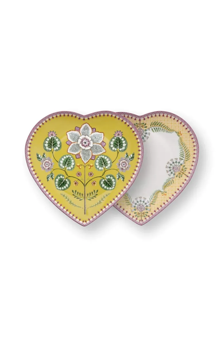 Set/2 Herz Form Teller Lily&Lotus Gelb 21.5cm
