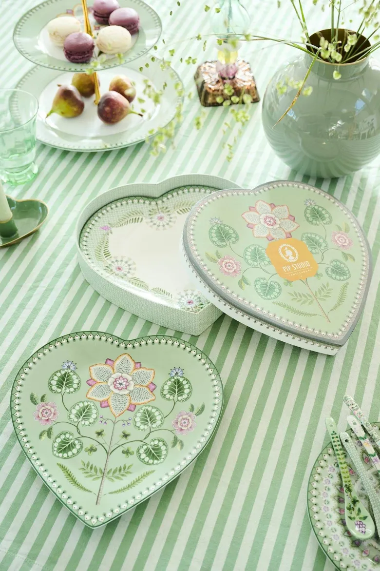 Set/2 Herz Form Teller Lily&Lotus Hell Grün 21.5cm