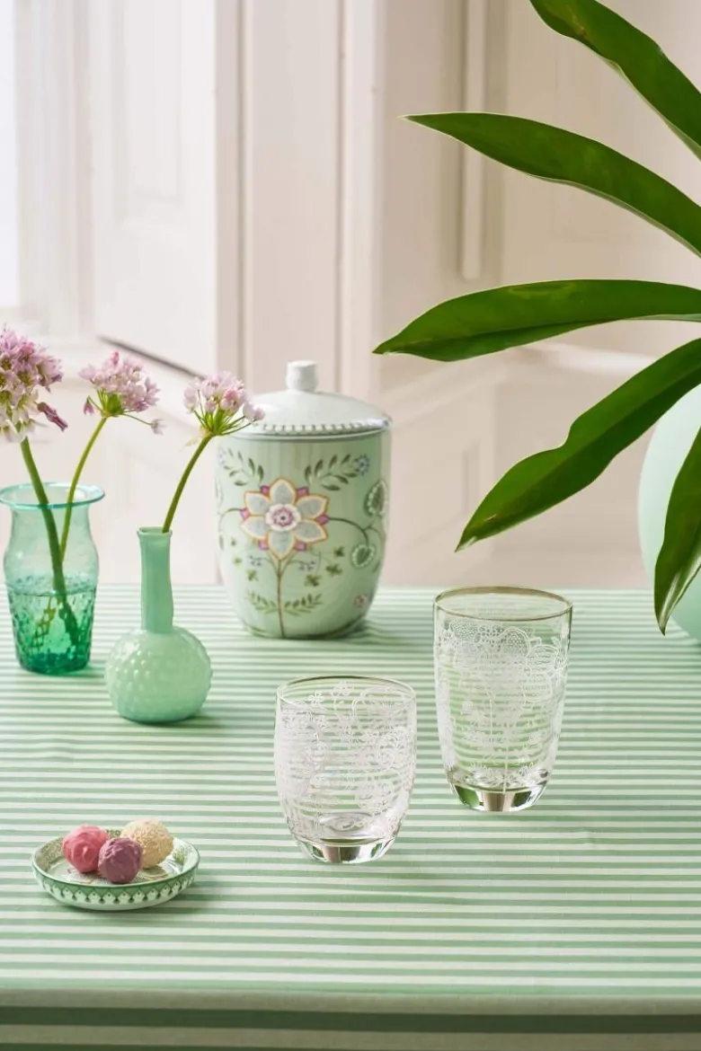 Set/2 Longdrinkgläser Blume Weiss