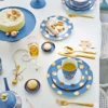 Set/2 Schalen Dot Delight Hellblau/Gold 20cm