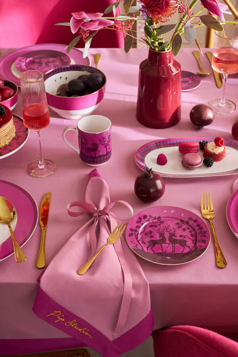 Set/4 Servietten Pip's Deerest Darling Rosa
