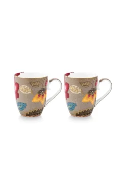 Set/2 Tassen Blooming Tales Fantasy Khaki 365ml