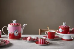 Set/2 Tassen Groß Love Birds Medallion Rot