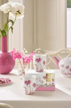 Set/2 Tassen Gross Jolie Punkte Gold Rosa
