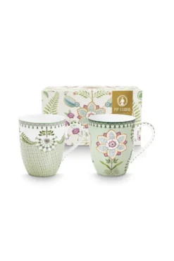 Set/2 Tassen Gross Lily&Lotus Hellgrün