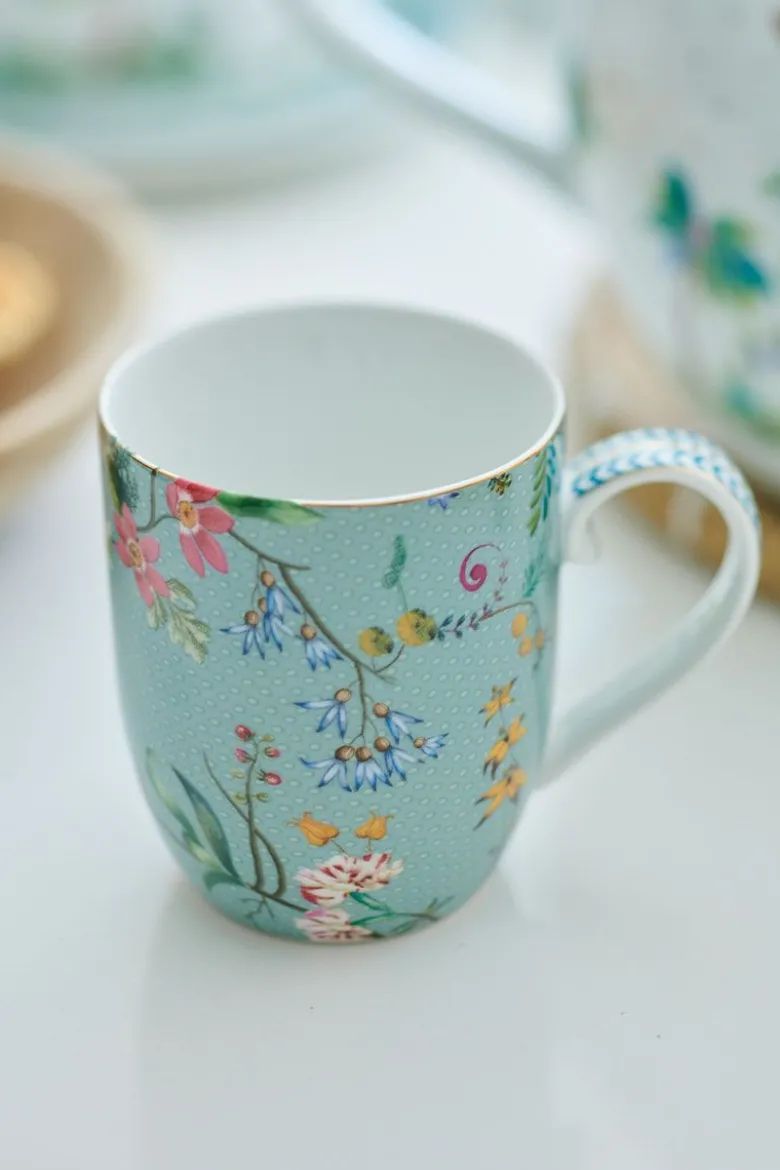Set/2 Tassen Klein Jolie Blumen Blau