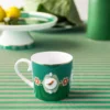Set/2 Tassen Klein Love Birds Medallion Emerald-Grün