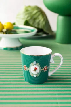 Set/2 Tassen Klein Love Birds Medallion Emerald