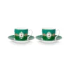 Set/2 Tasse & Untertasse Love Birds Medallion Emerald-Grün